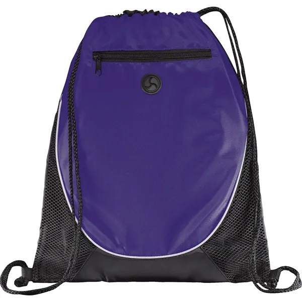 17" x 14" drawstring bag with zippered front pocket and earbud... from ASI 66887 PCNA / Bullet