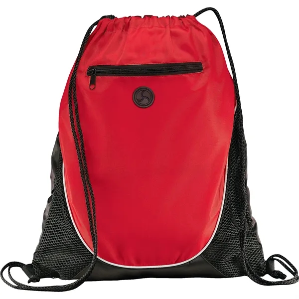 17" x 14" drawstring bag with zippered front pocket and earbud... from ASI 66887 PCNA / Bullet