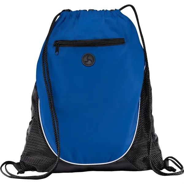 17" x 14" drawstring bag with zippered front pocket and earbud... from ASI 66887 PCNA / Bullet