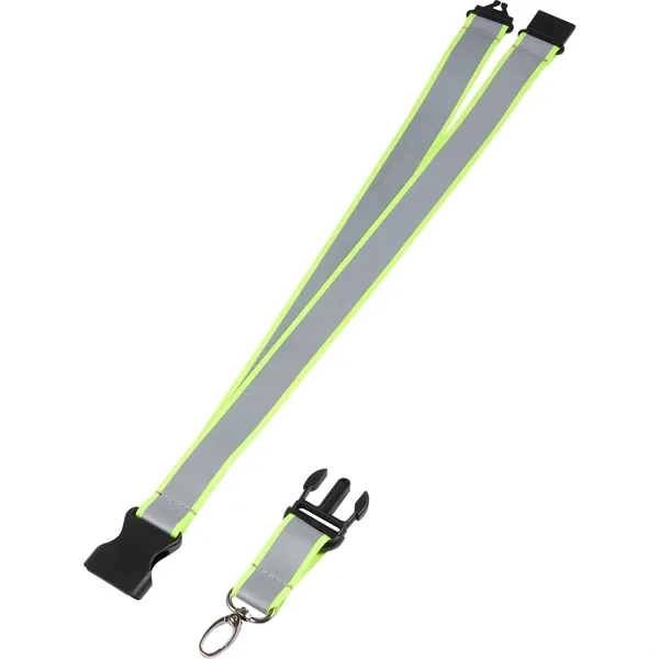 21" x 1" reflective polyester lanyard with breakaway neck clip and... from ASI 66887 PCNA / Bullet