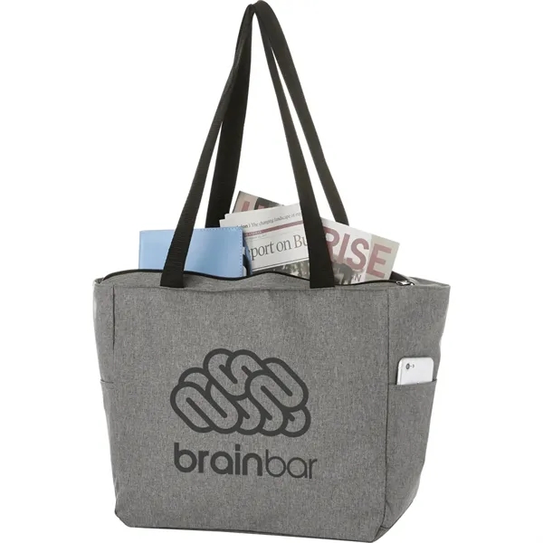 Poly-canvas convention tote bag with zippered main compartment, dual side pockets... from ASI 66887 PCNA / Bullet