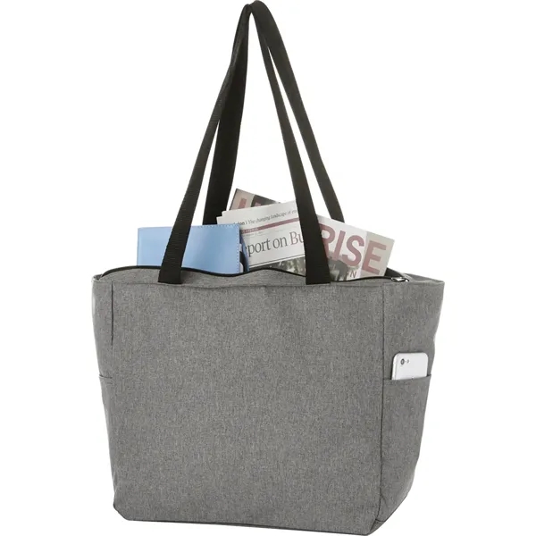 Poly-canvas convention tote bag with zippered main compartment, dual side pockets... from ASI 66887 PCNA / Bullet