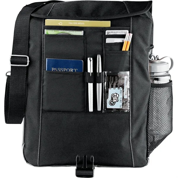 Vertical briefcase with large zippered compartment for a 15" laptop.... from ASI 66887 PCNA / Leeds