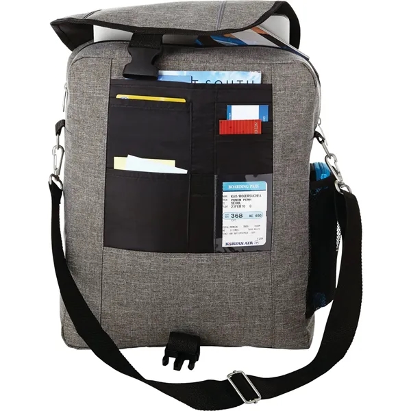 Vertical briefcase with large zippered compartment for a 15" laptop.... from ASI 66887 PCNA / Leeds