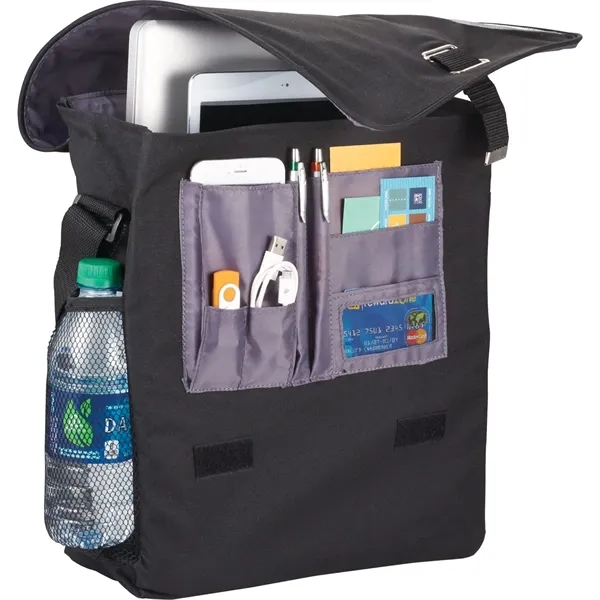 Vertical-style messenger bag with room for a 15" laptop.... from ASI 66887 PCNA / Leeds