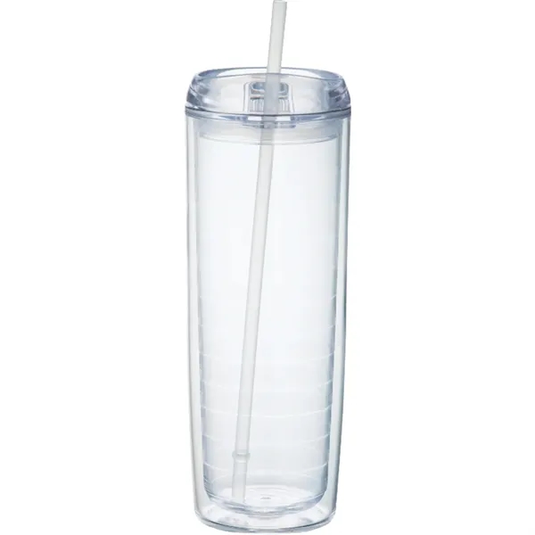 24 oz. double wall acrylic tumbler with lid and straw.... from ASI 66887 PCNA / Leeds