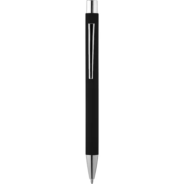 Retractable ballpoint pen with rubberized barrel, chrome accents and black ink... from ASI 66887 PCNA / Bullet