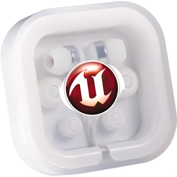 Earbuds with plastic case, three interchangeable soft rubber earbud covers, standard... from ASI 66887 PCNA / Bullet