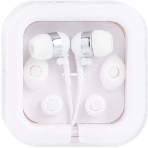 Earbuds with plastic case, three interchangeable soft rubber earbud covers, standard... from ASI 66887 PCNA / Bullet