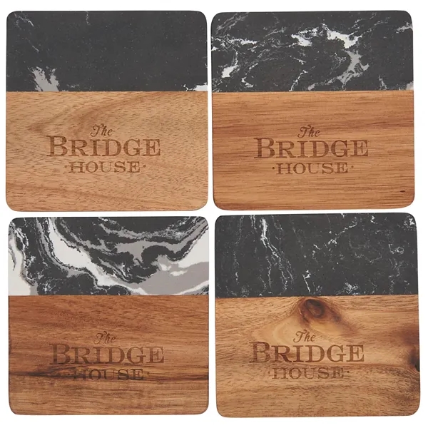Set of black marble and wooden coasters.... from ASI 66887 PCNA / Leeds