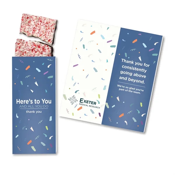 Fully customizable greeting card and gourmet peppermint bark all in one!... from ASI 68680 Maple Ridge Farms Inc / Sweeter Cards