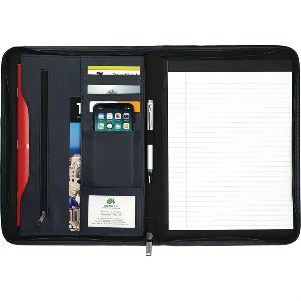 Zippered padfolio with interior organizer with gusseted file pocket, calculator pocket,... from ASI 66887 PCNA / Leeds