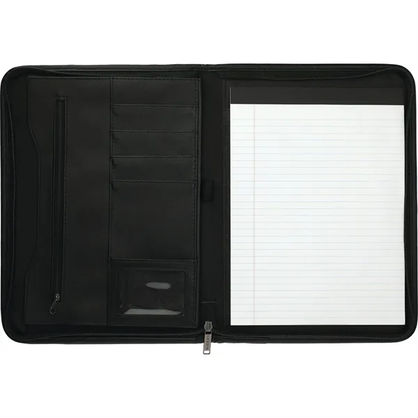Zippered padfolio with interior organizer with gusseted file pocket, calculator pocket,... from ASI 66887 PCNA / Leeds