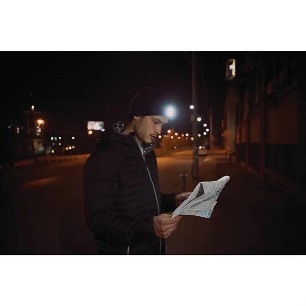 8.8" x 0.7" x 8.3" beanie with a removable LED headlight... from ASI 66887 PCNA / Trimark