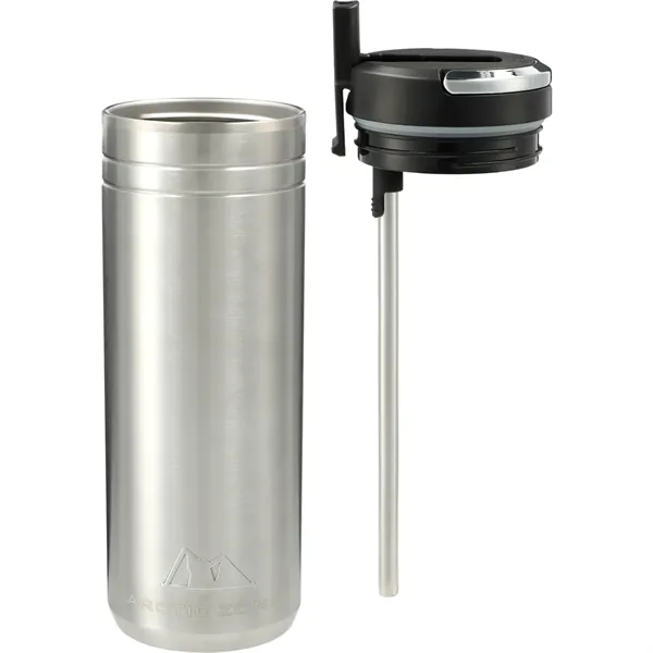 24 oz. double wall stainless steel tumbler with screw-on lid with... from ASI 66887 PCNA / Leed’s