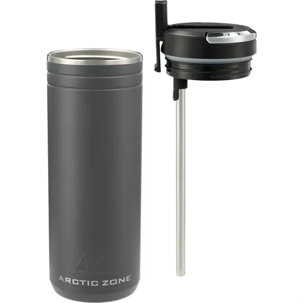 24 oz. double wall stainless steel tumbler with screw-on lid with... from ASI 66887 PCNA / Leed’s