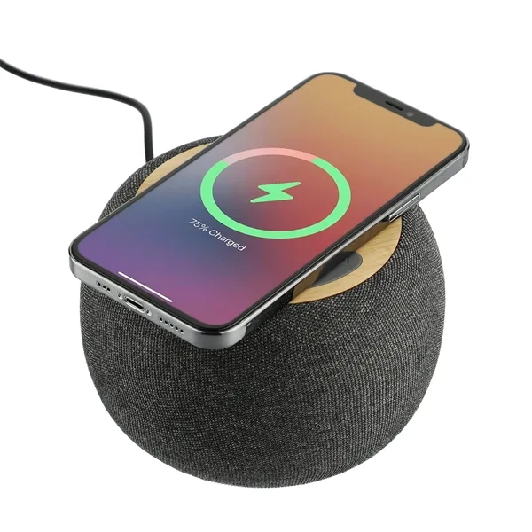 3-watt bamboo speaker with 5-watt wireless charging pad.... from ASI 66887 PCNA / Leeds