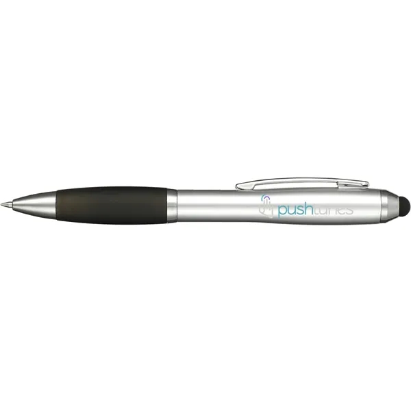 Twist action ballpoint pen with grip, rubber stylus and black ink.... from ASI 66887 PCNA / Bullet