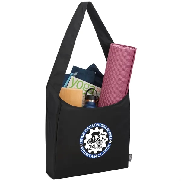 Crossbody tote bag made with certified Repreve fabric.... from ASI 66887 PCNA / Leeds