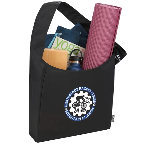 Crossbody tote bag made with certified Repreve fabric.... from ASI 66887 PCNA / Leeds