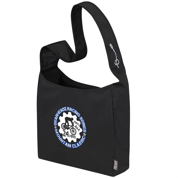 Crossbody tote bag made with certified Repreve fabric.... from ASI 66887 PCNA / Leeds