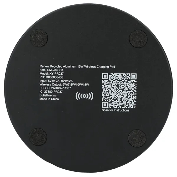 Renew Recycled Aluminum 15W Wireless Charging Pad... from ASI 66887 PCNA / Bullet