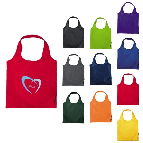 15" x 15.5" polyester tote bag with foldaway design and double... from ASI 66887 PCNA / Bullet