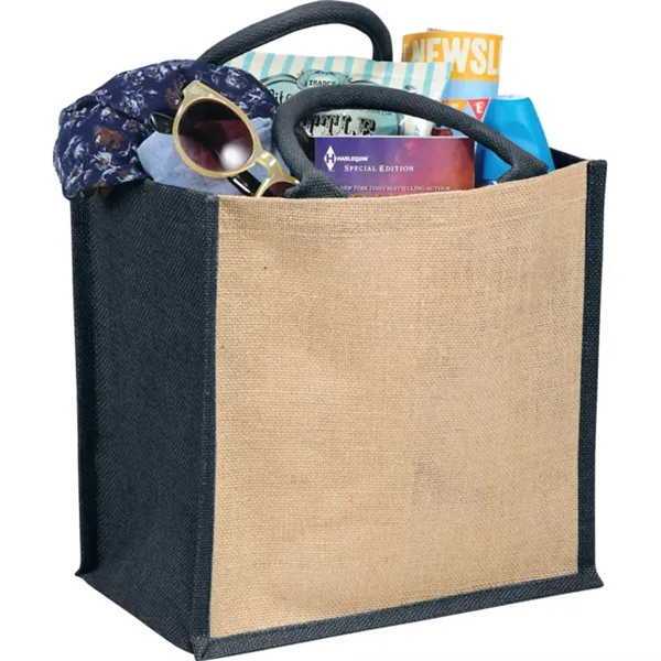 7.5" x 11.75" x 11.75" jute gift tote with double 14"... from ASI 66887 PCNA / Bullet