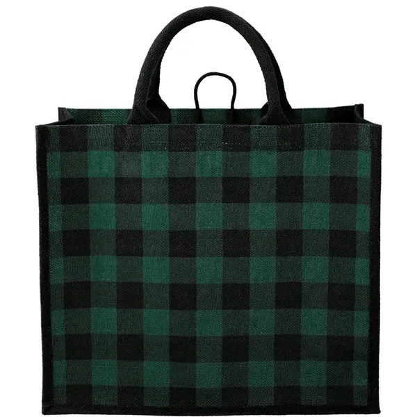 8" x 13.75" x 15.75" tote bag with buffalo plaid pattern... from ASI 66887 PCNA / Bullet