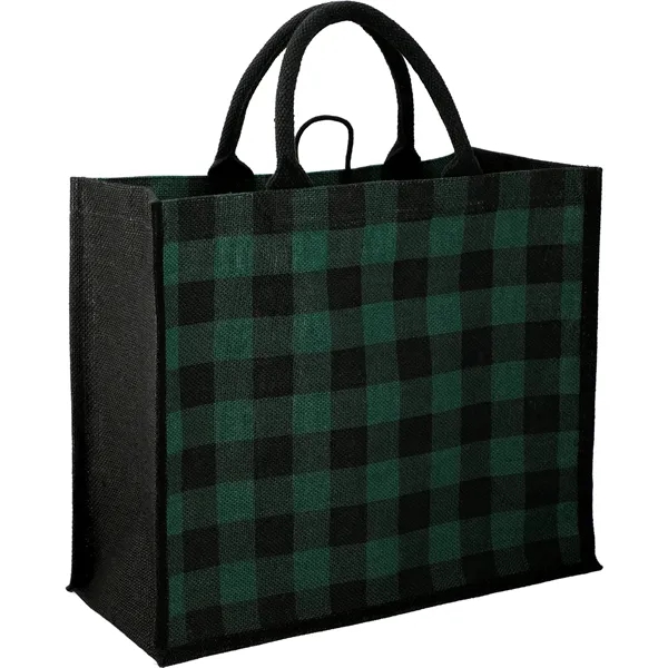 8" x 13.75" x 15.75" tote bag with buffalo plaid pattern... from ASI 66887 PCNA / Bullet