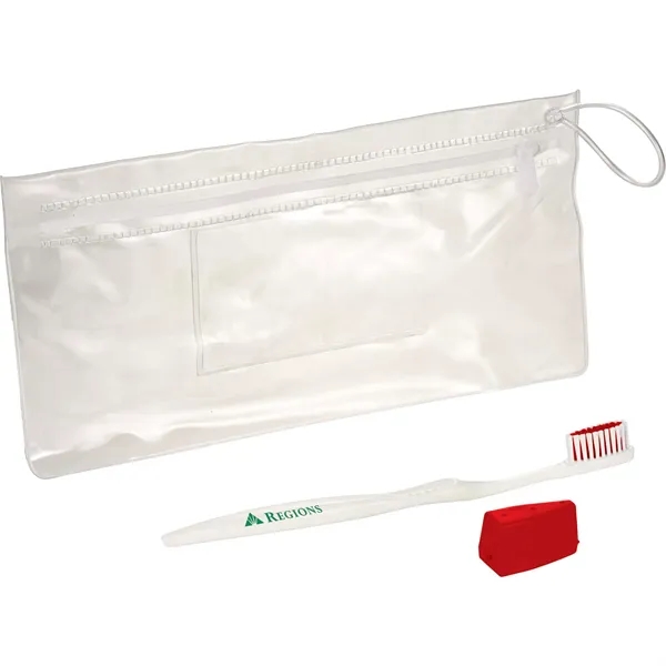 3 piece travel kit with a pouch, toothbrush, and toothbrush cap... from ASI 66887 PCNA / Bullet