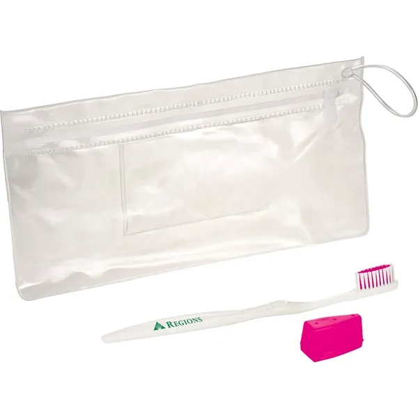 3 piece travel kit with a pouch, toothbrush, and toothbrush cap... from ASI 66887 PCNA / Bullet