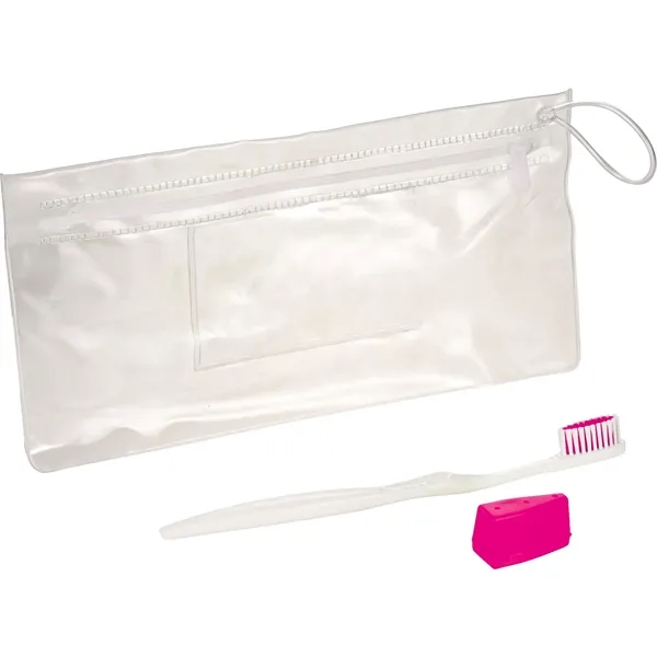 3 piece travel kit with a pouch, toothbrush, and toothbrush cap... from ASI 66887 PCNA / Bullet