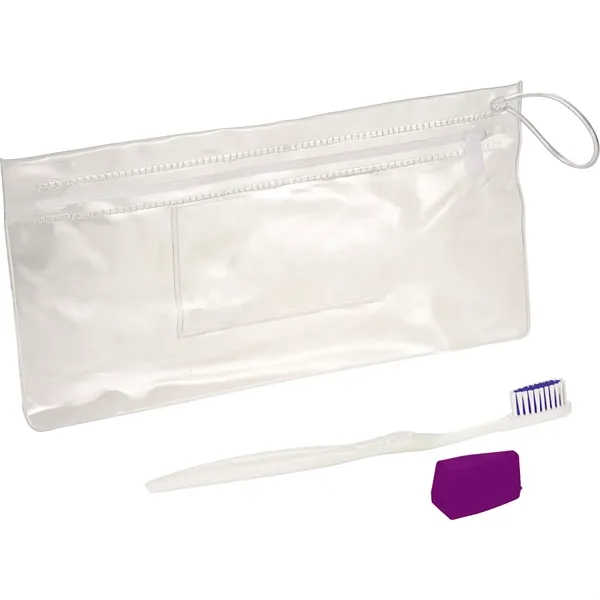 3 piece travel kit with a pouch, toothbrush, and toothbrush cap... from ASI 66887 PCNA / Bullet