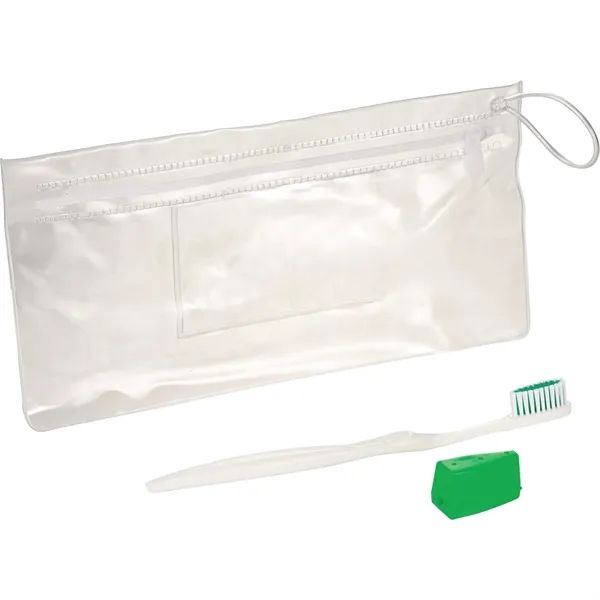 3 piece travel kit with a pouch, toothbrush, and toothbrush cap... from ASI 66887 PCNA / Bullet