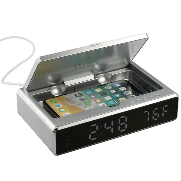UV sanitizer desk clock with wireless charging.... from ASI 66887 PCNA / Leeds