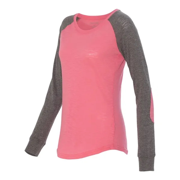 Women's T-shirt made of cotton/polyester slub jersey with contrast elbow patches... from ASI 84358 S&S Activewear