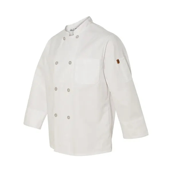 Eight pearl button chef coat with thermometer pocket. Blank product.... from ASI 84358 S&S Activewear