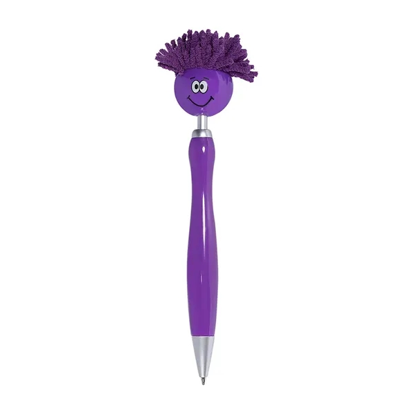 Multifunction ABS plastic click-action ballpoint pen with mop-top spinner smiley face... from ASI 79530 Prime Line