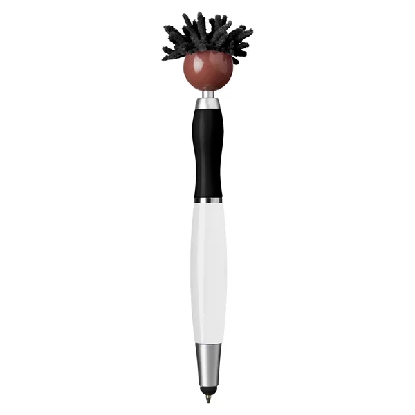 6.25" multicultural MopTopper™ pen, stylus and screen cleaner with dark character... from ASI 79530 Prime Line