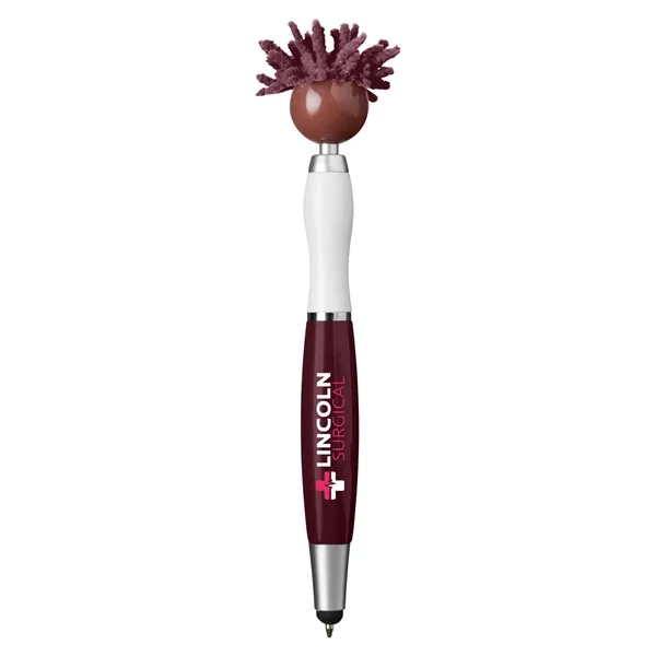 6.25" multicultural MopTopper™ pen, stylus and screen cleaner with dark character... from ASI 79530 Prime Line