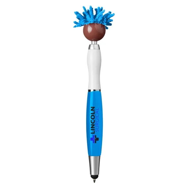 6.25" multicultural MopTopper™ pen, stylus and screen cleaner with dark character... from ASI 79530 Prime Line