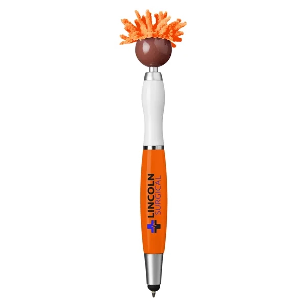 6.25" multicultural MopTopper™ pen, stylus and screen cleaner with dark character... from ASI 79530 Prime Line