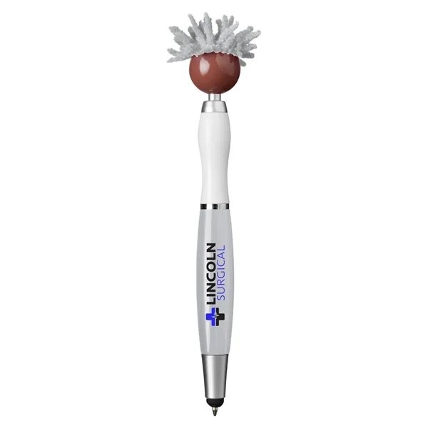6.25" multicultural MopTopper™ pen, stylus and screen cleaner with dark character... from ASI 79530 Prime Line