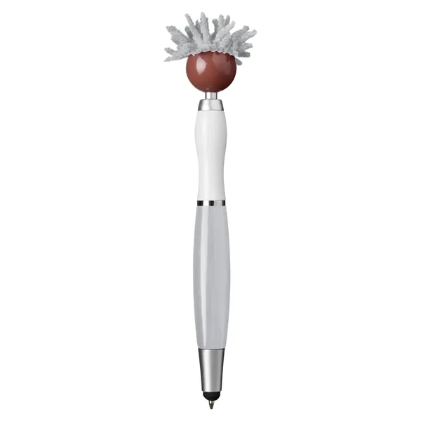 6.25" multicultural MopTopper™ pen, stylus and screen cleaner with dark character... from ASI 79530 Prime Line