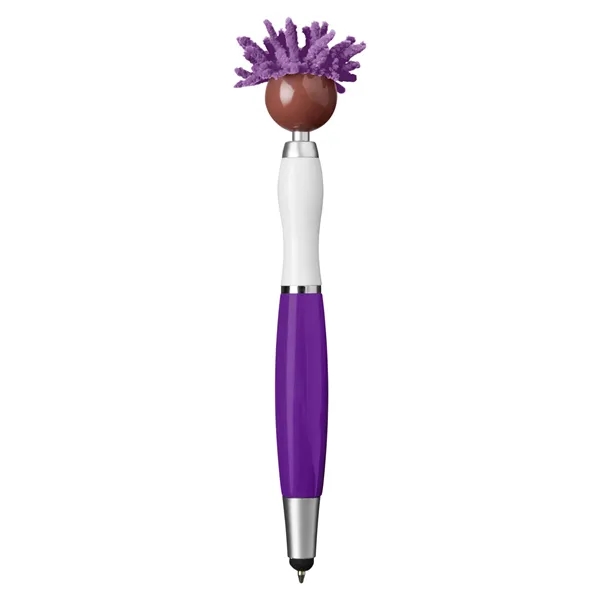 6.25" multicultural MopTopper™ pen, stylus and screen cleaner with dark character... from ASI 79530 Prime Line