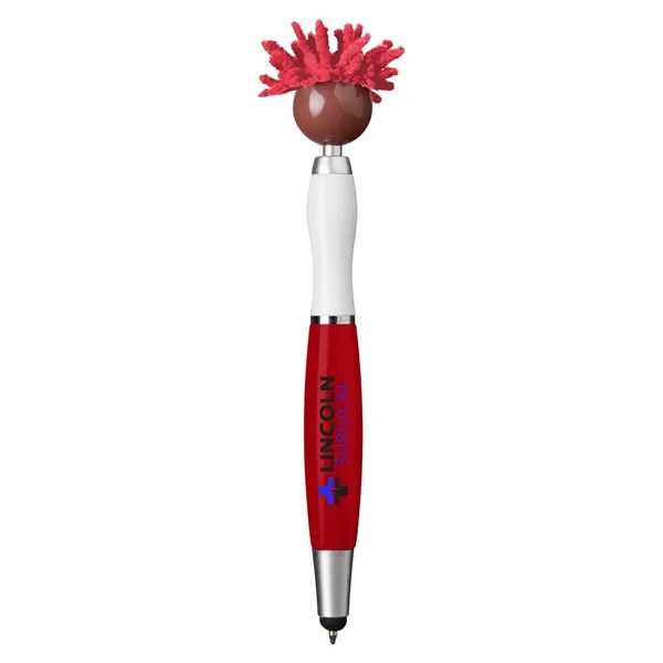 6.25" multicultural MopTopper™ pen, stylus and screen cleaner with dark character... from ASI 79530 Prime Line