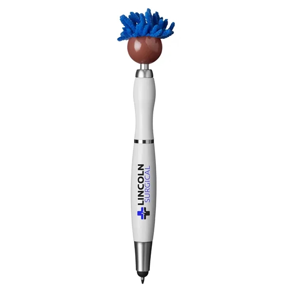 6.25" multicultural MopTopper™ pen, stylus and screen cleaner with dark character... from ASI 79530 Prime Line
