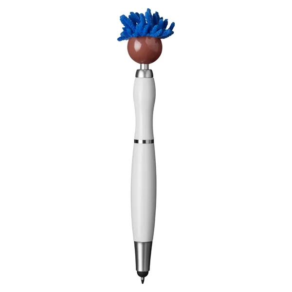 6.25" multicultural MopTopper™ pen, stylus and screen cleaner with dark character... from ASI 79530 Prime Line