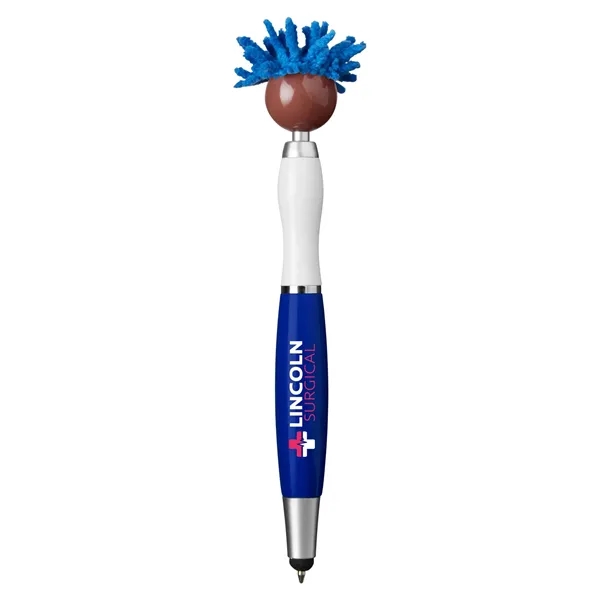 6.25" multicultural MopTopper™ pen, stylus and screen cleaner with dark character... from ASI 79530 Prime Line